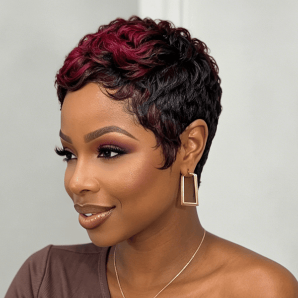 BeQueen Wig PIXIE WIGS Bequeen Highlight Red Super Short Wave Style Pixie Wig