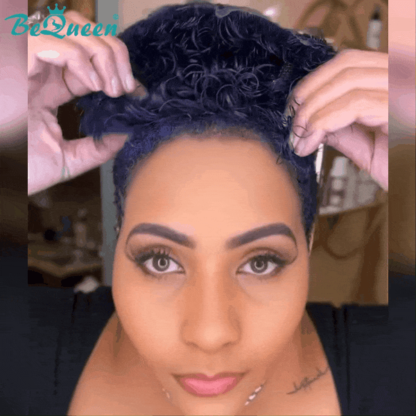 BeQueen Wig TOPPER & MOHAWK Bequeen Lace-Bace Blue Fashion Topper