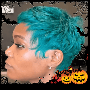 BeQueen Wig PIXIE WIGS Bequeen Light Blue Pixie Machine Made Wig