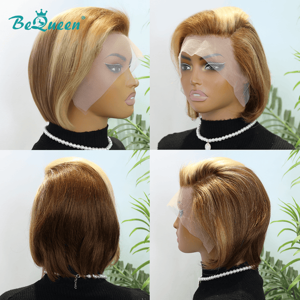 BeQueen Wig Luxurious Customized Wigs as pic Bequeen Luxurious Customized Brown Bob Wig