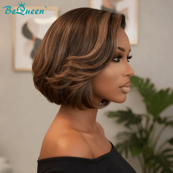 BeQueen Wig Luxurious Customized Wigs Bequeen Luxurious Customized Brown Bob Wig