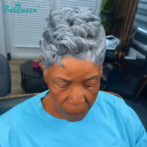 BeQueen Wig Luxurious Customized Wigs Bequeen Luxurious Customized Salt and Pepper wig