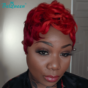 BeQueen Wig PIXIE WIGS Bequeen Machine Made 99J Short Pixie Wig