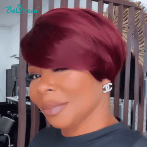 BeQueen Wig TOPPER & MOHAWK Bequeen Machine Made Fashion Magenta Topper