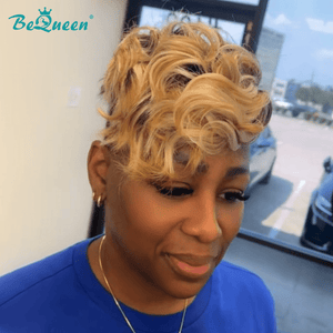 BeQueen Wig TOPPER & MOHAWK Bequeen Machine Made Fashion Yellow Topper