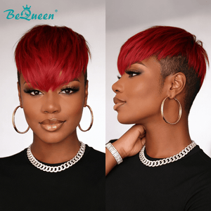 BeQueen Wig TOPPER & MOHAWK Bequeen Machine Made Red Topper