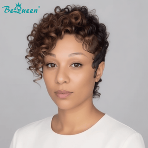 BeQueen Wig FULL LACE WIG Bequeen Mixed Brown Curly Side Part Full Lace Wig