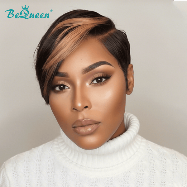 BeQueen Wig PIXIE WIGS Bequeen Mixed Golden Special Short Cut Pixie Wig