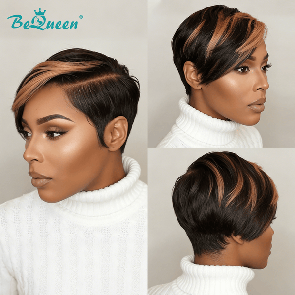 BeQueen Wig PIXIE WIGS Bequeen Mixed Golden Special Short Cut Pixie Wig