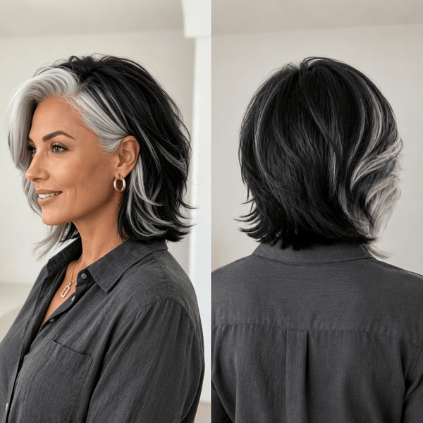 BeQueen Wig BOB WIGS Bequeen Money Piece Highlight White Natural Short Cut Frontal Lace Bob Style Full Cap Wig