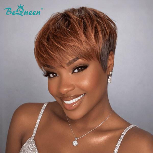 BeQueen Wig PIXIE WIGS Bequeen Natural Black And Brown Pixie Wig