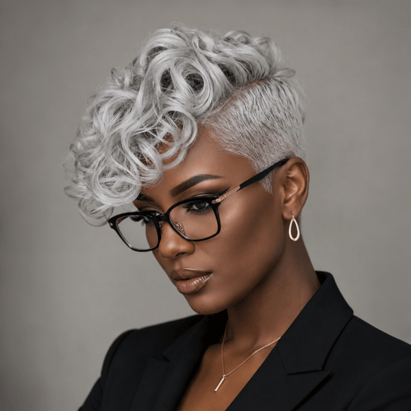 BeQueen Wig FULL LACE WIG Grey Bequeen Natural Black / Gray Side Part Full Lace Wig