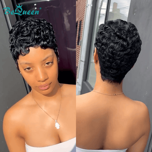 BeQueen Wig PIXIE WIGS Bequeen Natural Black Wave Pixie Wig
