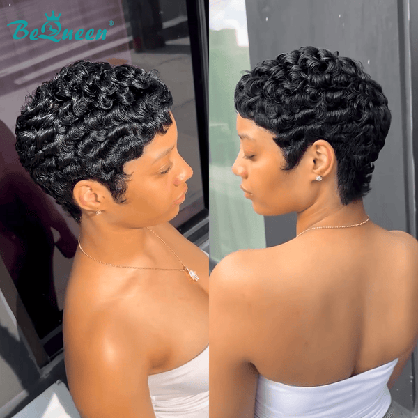 BeQueen Wig PIXIE WIGS Bequeen Natural Black Wave Pixie Wig
