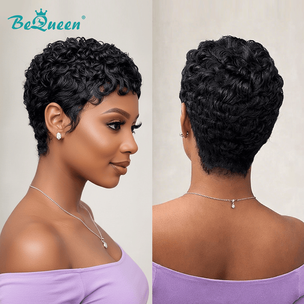 BeQueen Wig PIXIE WIGS Bequeen Natural Black Wave Pixie Wig