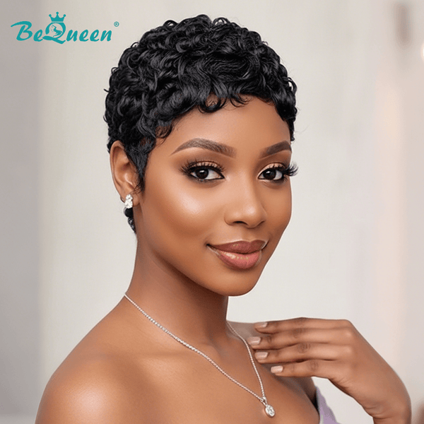 BeQueen Wig PIXIE WIGS Bequeen Natural Black Wave Pixie Wig