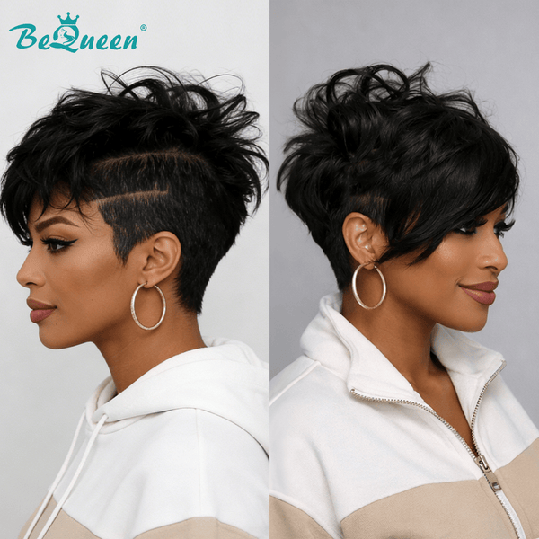 BeQueen Wig PIXIE WIGS Bequeen Natural Frontal Lace Pixie Short Cut Wig