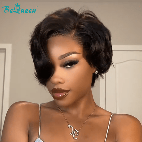 BeQueen Wig PIXIE WIGS Bequeen Natural Wave Side Part Short Cut Lace Wig