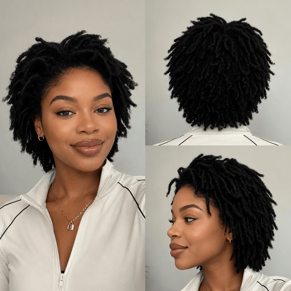 BeQueen Wig PIXIE WIGS Bequeen Neat Black Kinky Curly Pixie Short Cut Afro Style For Black Women