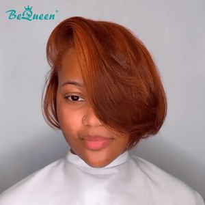 BeQueen Wig Bequeen Neat Orange Side Part Bob Lace Wig