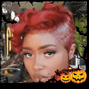 BeQueen Wig PIXIE WIGS Bequeen One Side Part Red Pixie Lace Wig