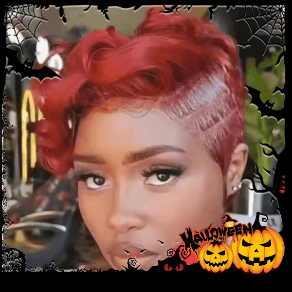 BeQueen Wig PIXIE WIGS Bequeen One Side Part Red Pixie Lace Wig