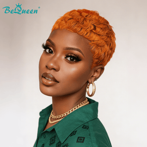 BeQueen Wig PIXIE WIGS Bequeen Orange Sexy Wave Pixie Wig