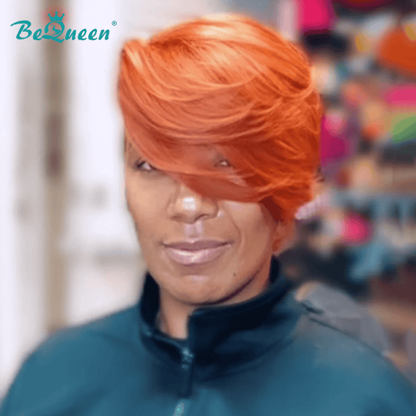 BeQueen Wig TOPPER & MOHAWK Bequeen Orange Side Part Special Made Topper
