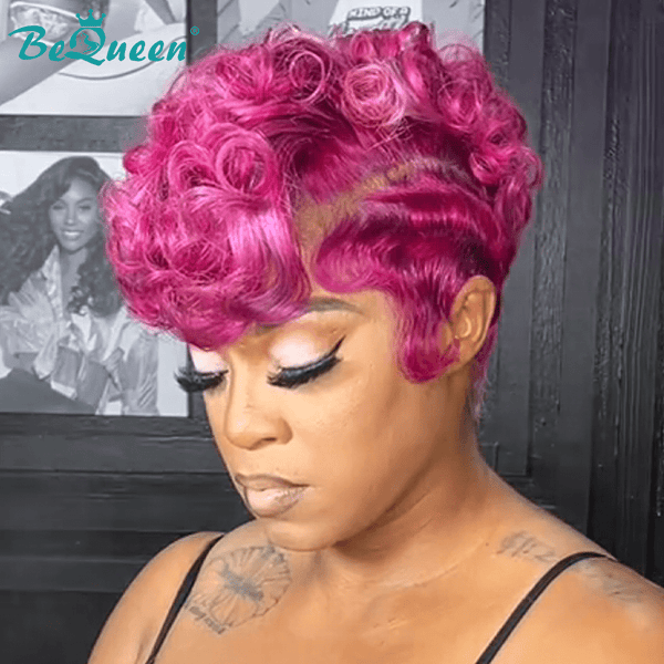 BeQueen Wig FULL LACE WIG Bequeen Pink Curly Sexy Full Lace Wig