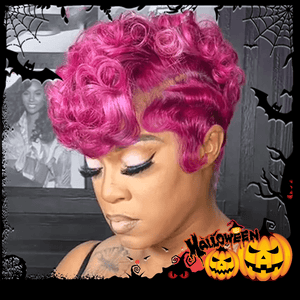BeQueen Wig FULL LACE WIG Bequeen Pink Curly Sexy Full Lace Wig