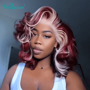BeQueen Wig Bequeen Pitaya Mixed White Wave Lace Bob Wig