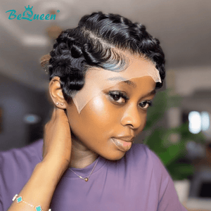 BeQueen Wig PIXIE WIGS Natrual Black Bequeen Pixie Wave Frontal Lace Wig