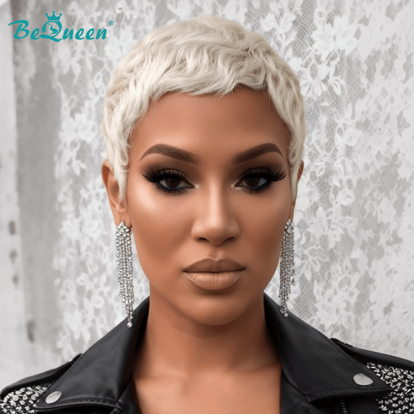 BeQueen Wig PIXIE WIGS Bequeen Platinum Short Cut Special Wave Pixie Wig