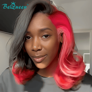 BeQueen Wig Bequeen Red & 1B Style Bob Cut Wig