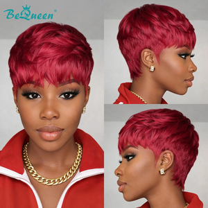 BeQueen Wig PIXIE WIGS Bequeen Red Machine Made Short Pixie Wig