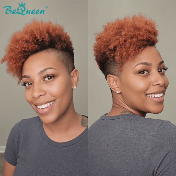 BeQueen Wig TOPPER & MOHAWK Bequeen Reddish Brown Side Part Curls Style Topper