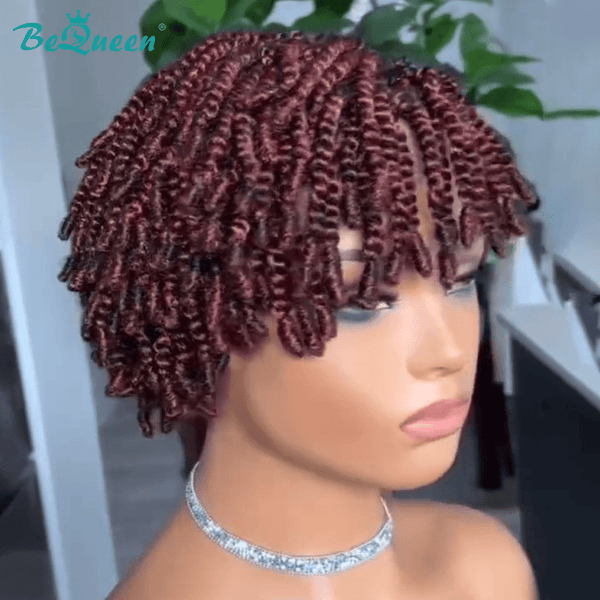 BeQueen Wig PIXIE WIGS Bequeen Rich Maroon Curly Wig