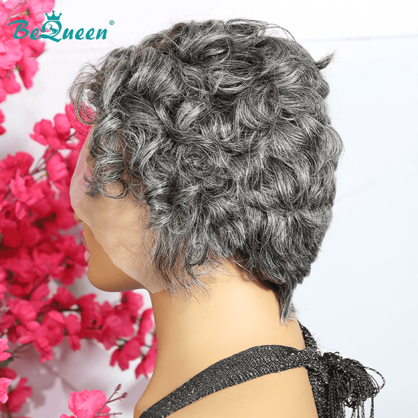 BeQueen Wig PIXIE WIGS Bequeen Salt And Pepper 13X4 Frontal Lace Wig