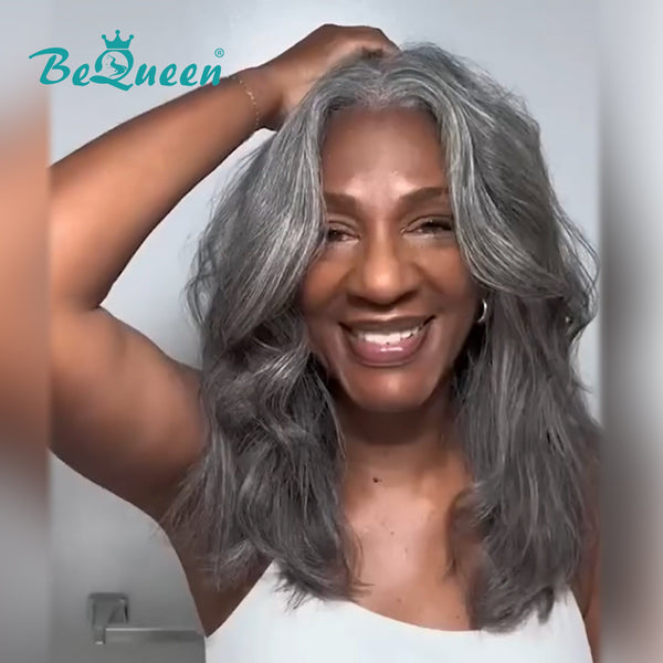 BeQueen Wig Luxurious Customized Wigs Bequeen Salt And Pepper Fashion Color Sexy Luxurious Wig
