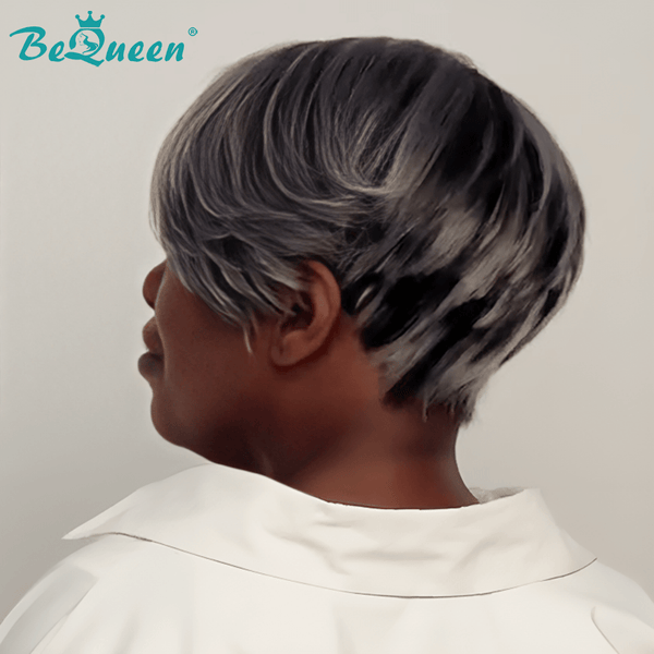 BeQueen Wig PIXIE WIGS Bequeen Salt And Pepper Fashion Pixie Cut Lace Wig