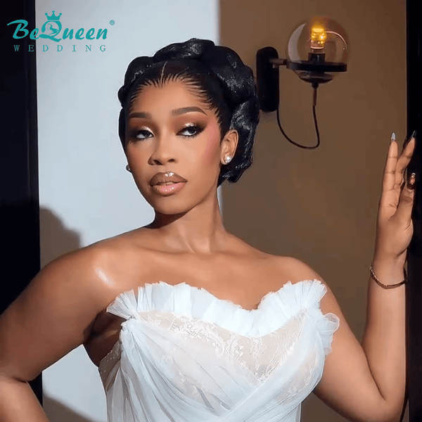 BeQueen Wig WEDDING WIG Bequeen Savage 1B Wave Updo Wedding Wig