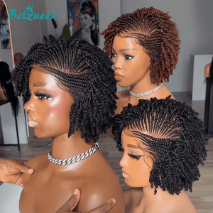 BeQueen Wig PIXIE WIGS Bequeen Savage Side Part Curly Braid Wig