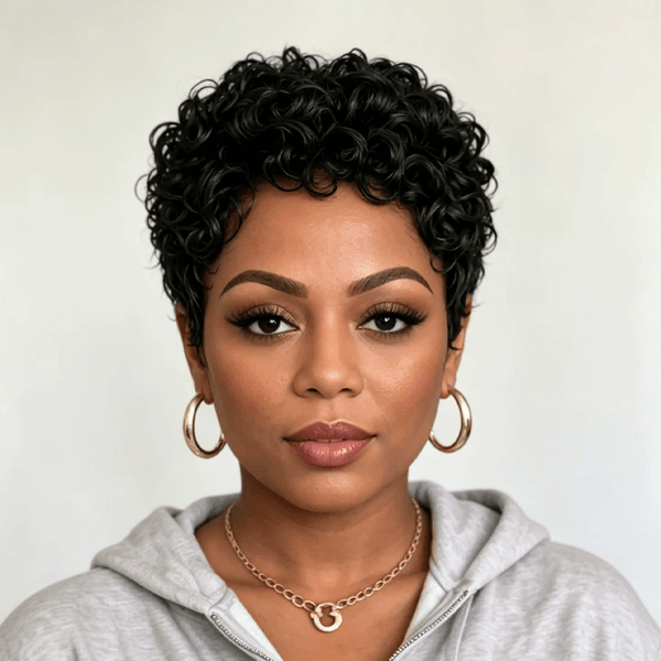BeQueen Wig PIXIE WIGS Bequeen Sexy Finger Wave Full Lace Pixie Cut Wig-1