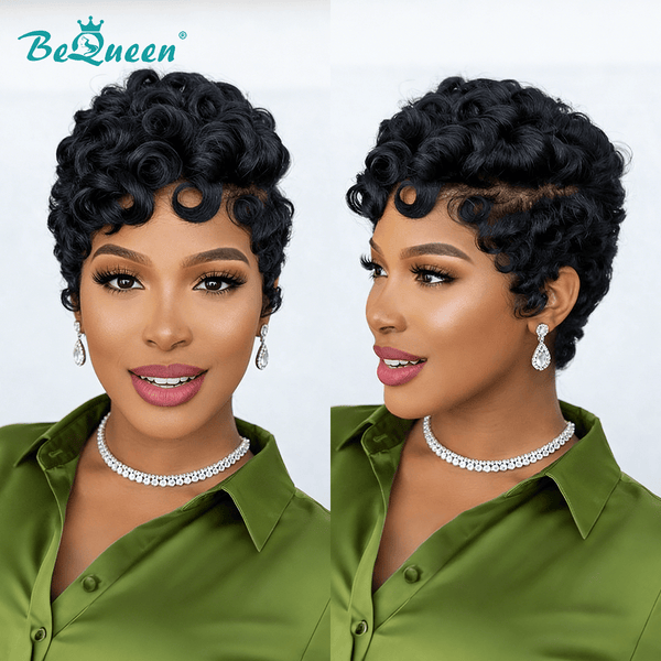 BeQueen Wig PIXIE WIGS Bequeen Sexy Finger Wave Lace Pixie Cut Wig