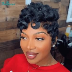 BeQueen Wig PIXIE WIGS Bequeen Sexy Finger Wave Lace Pixie Cut Wig
