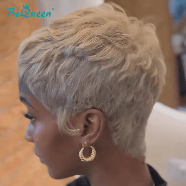 BeQueen Wig PIXIE WIGS Bequeen Sexy Gray Special Wave Pixie Wig