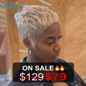 BeQueen Wig PIXIE WIGS Bequeen Sexy Mattified Platinum Special Wave Pixie Wig