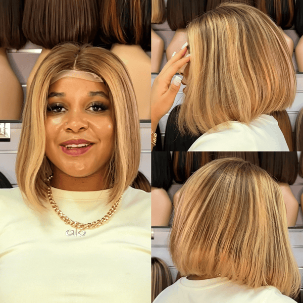 BeQueen Wig Straight Bequeen Sexy Short Wavy Lace Bob Wig