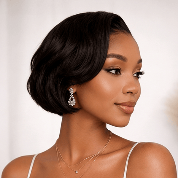 BeQueen Wig Bequeen Sexy Side Part Short  Bob Glueless Lace Wig