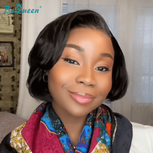 BeQueen Wig Bequeen Sexy Side Part Short  Bob Lace Wig